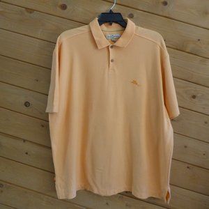 Tommy Bahama Pastel Light Orange Cotton Blend Polo Shirt Short Sleeve Men's XXL